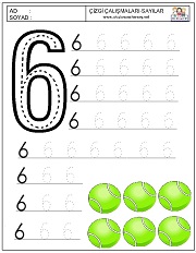 okul öncesi 1 sayısı çizgi çalışması